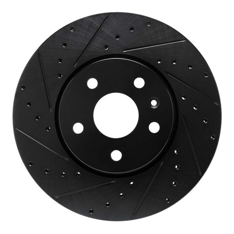 Buick Envision Brake Rotor (1) - Front Left - R1 Concepts - Drilled & Slotted - Black - `19-`25